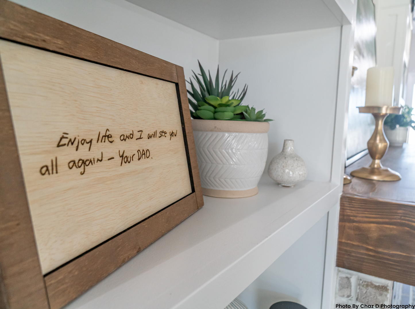 As Seen on HGTV: Engraved Handwriting Custom Frame