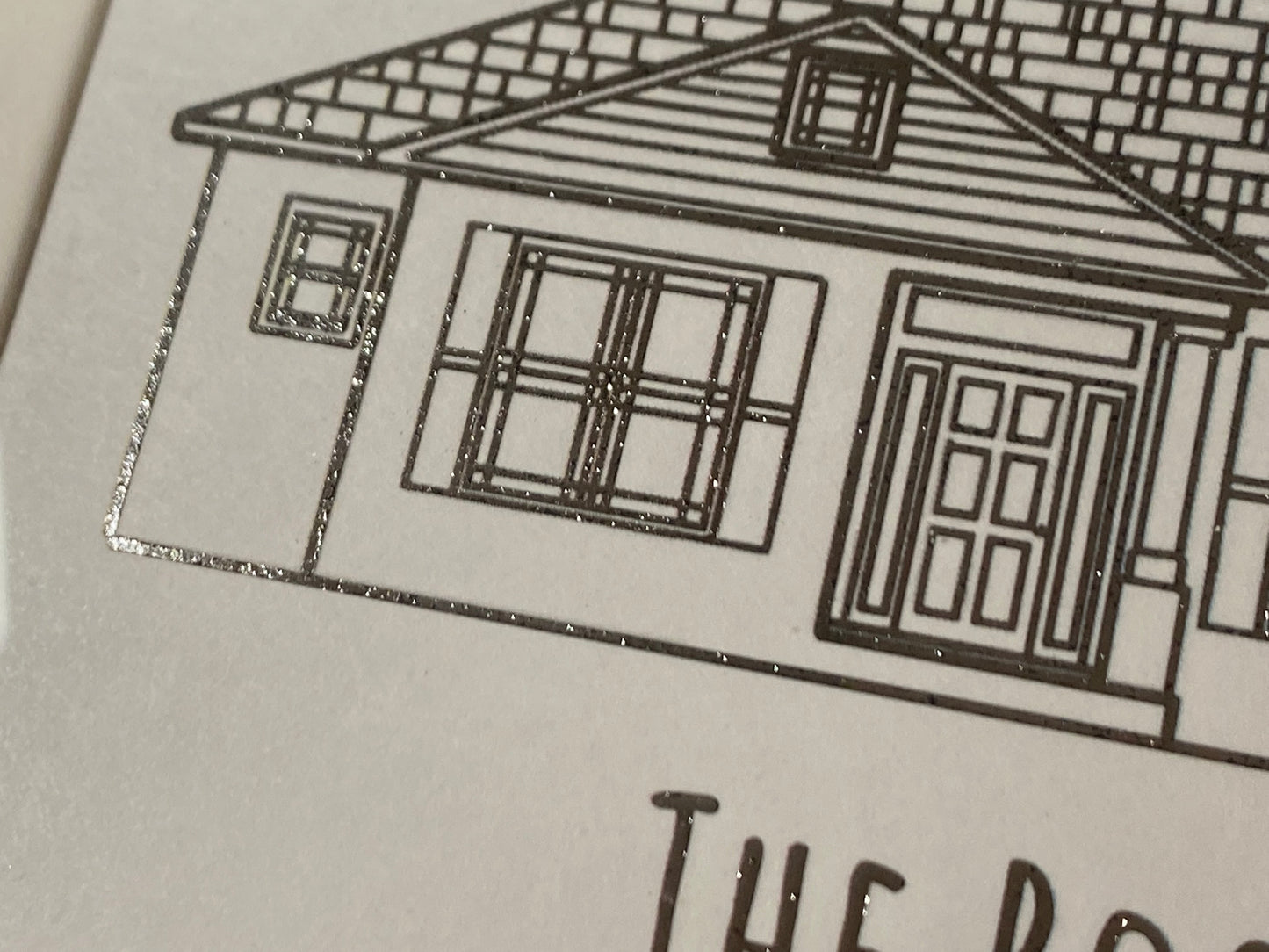 Hand-Drawn and Shiny Custom Home Drawing in Frame