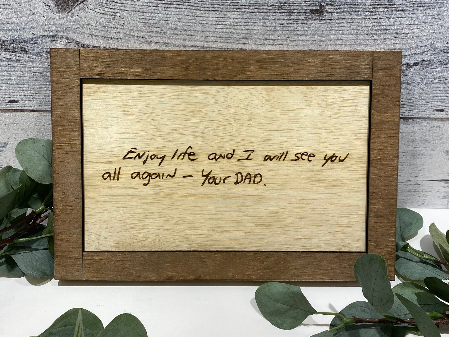 As Seen on HGTV: Engraved Handwriting Custom Frame