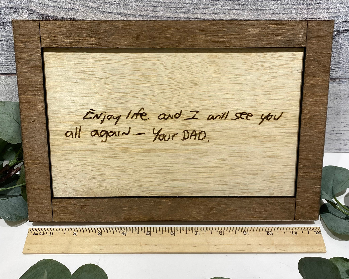 As Seen on HGTV: Engraved Handwriting Custom Frame