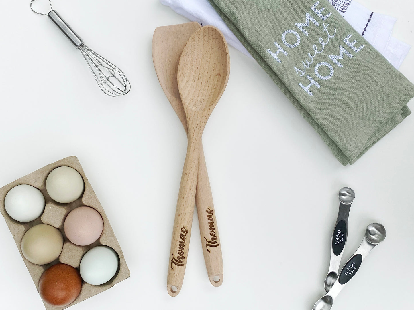 Beech Wood Engraved Spoon Set