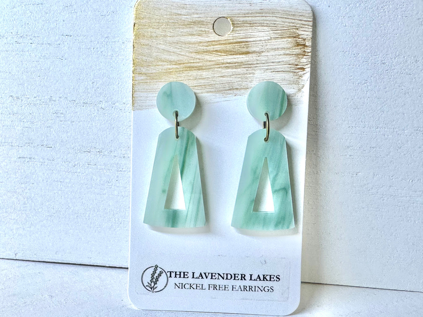 Acrylic & Wood Stainless Steel Earrings