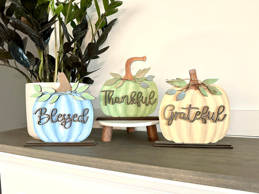 Grateful Thankful Blessed Pumpkin Trio - Paint Party