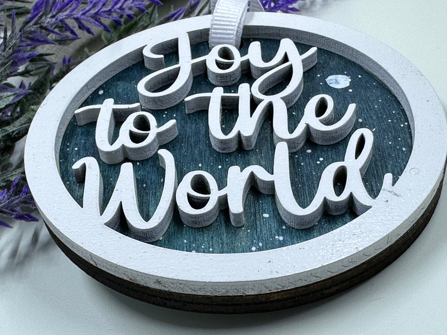 Joy to the World Hand Painted Ornament