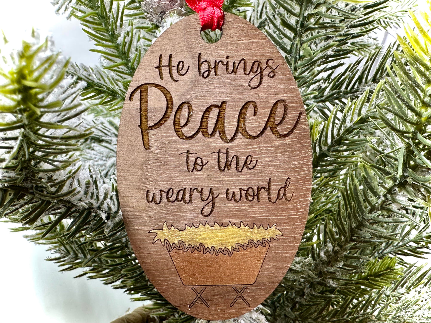 He Brings Peace to the Weary World Ornament