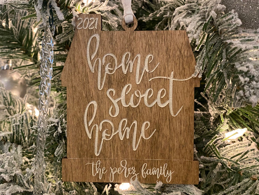 Home Sweet Home Personalized 2021 House Ornament