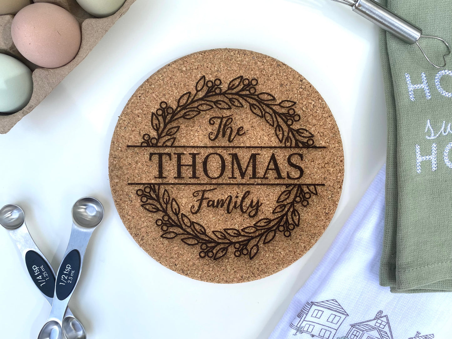 Cork Trivet Personalized