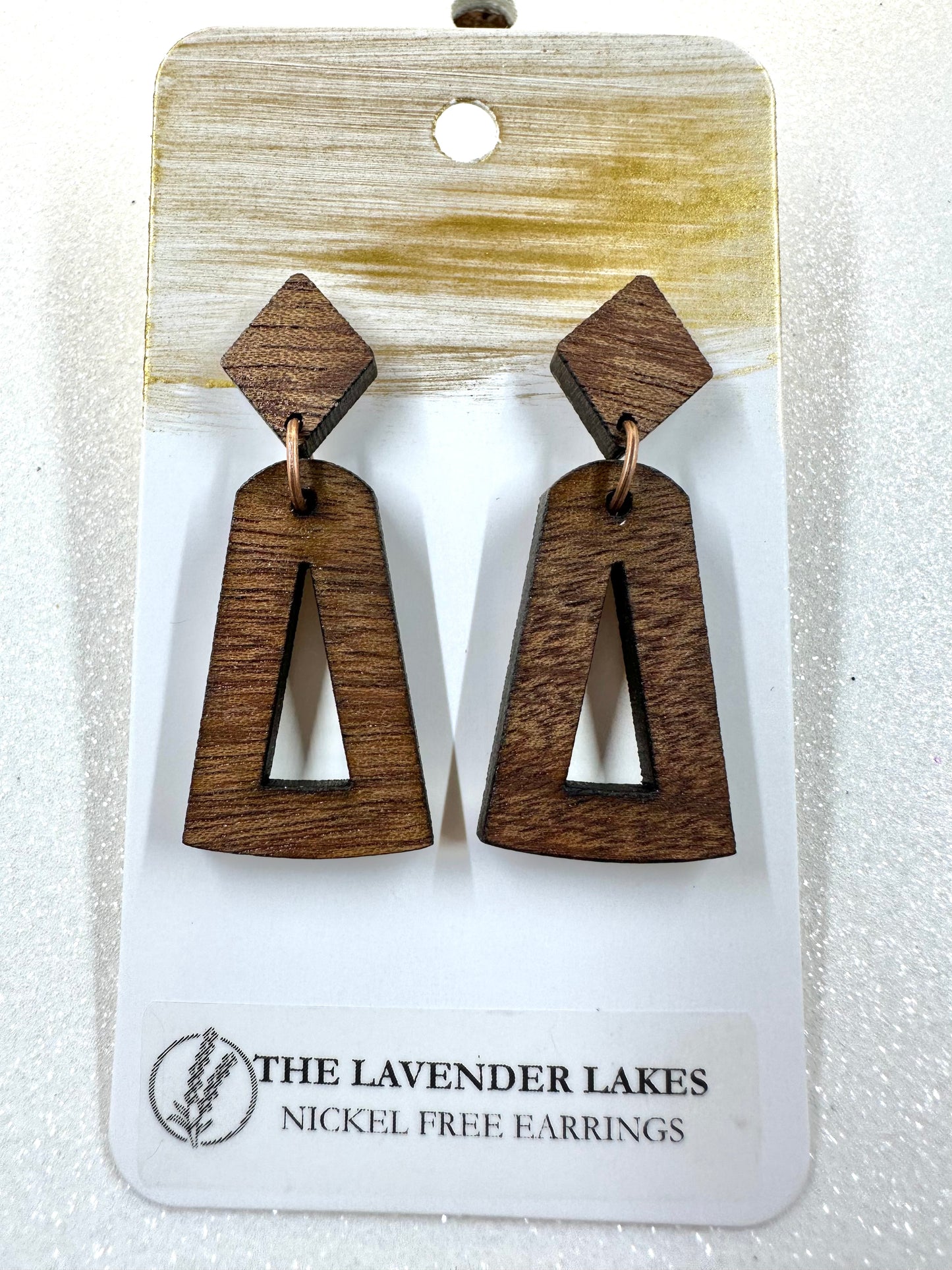 Acrylic & Wood Stainless Steel Earrings