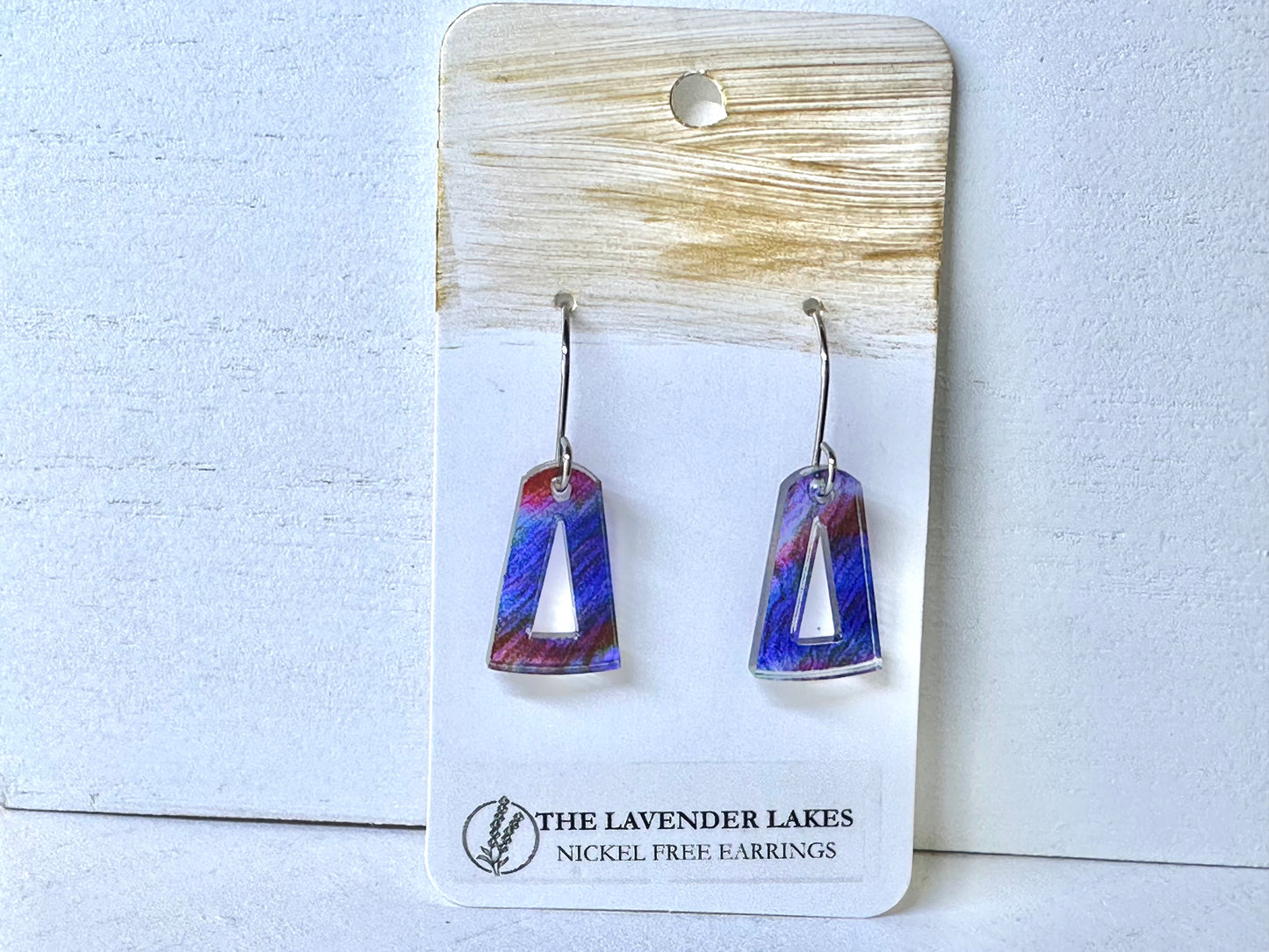 Acrylic & Wood Stainless Steel Earrings