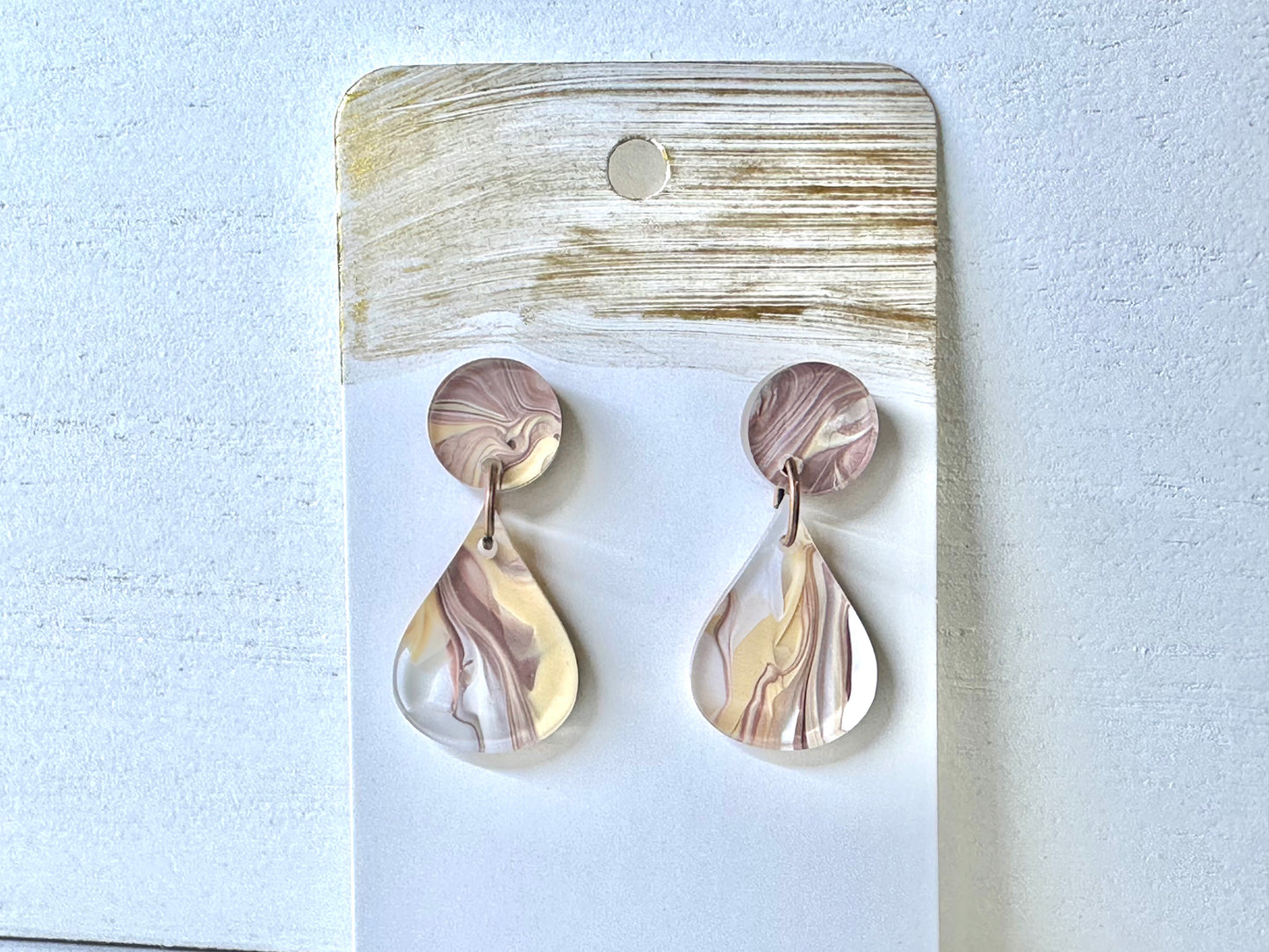 Acrylic & Wood Stainless Steel Earrings