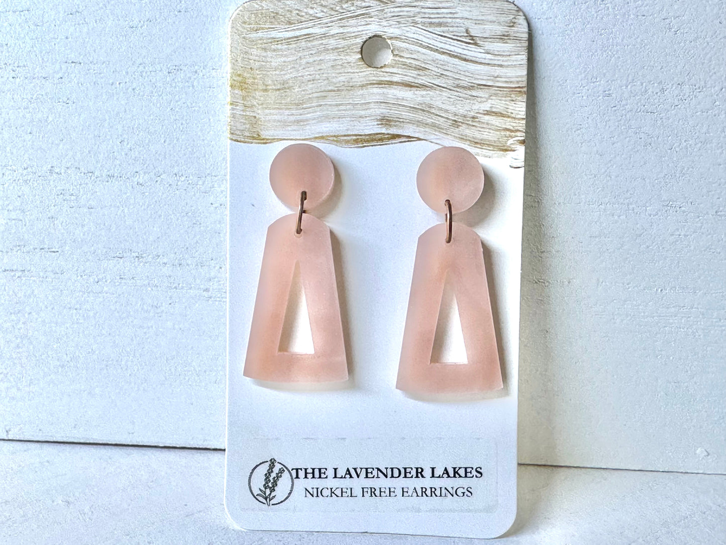 Acrylic & Wood Stainless Steel Earrings