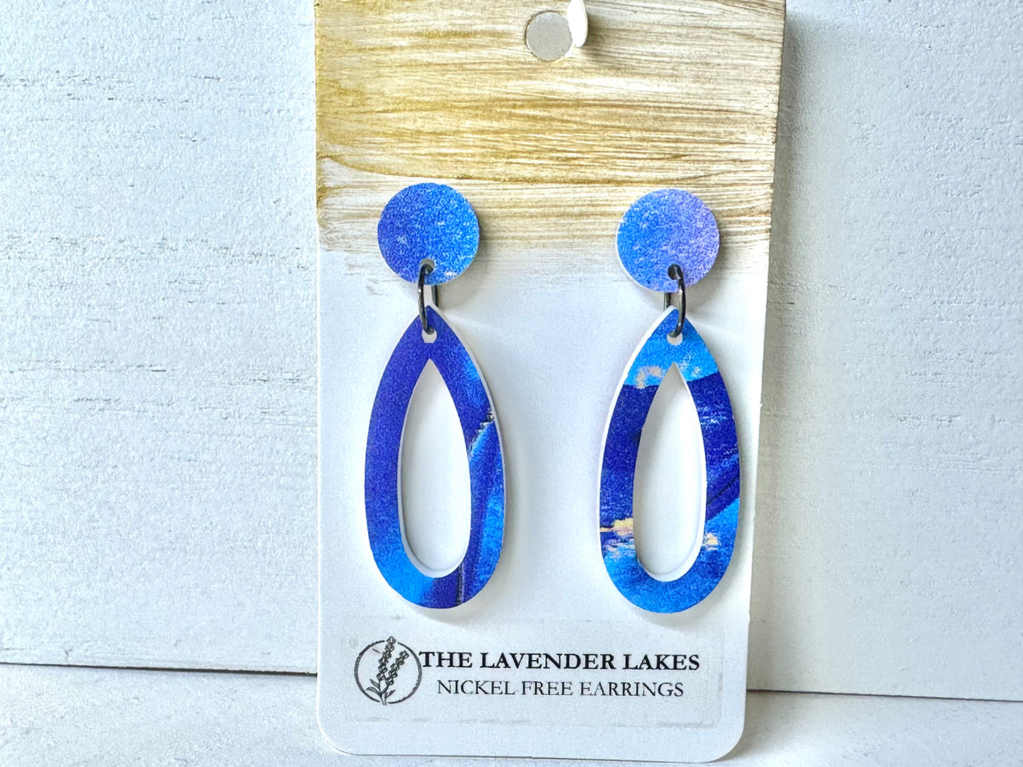 Acrylic & Wood Stainless Steel Earrings