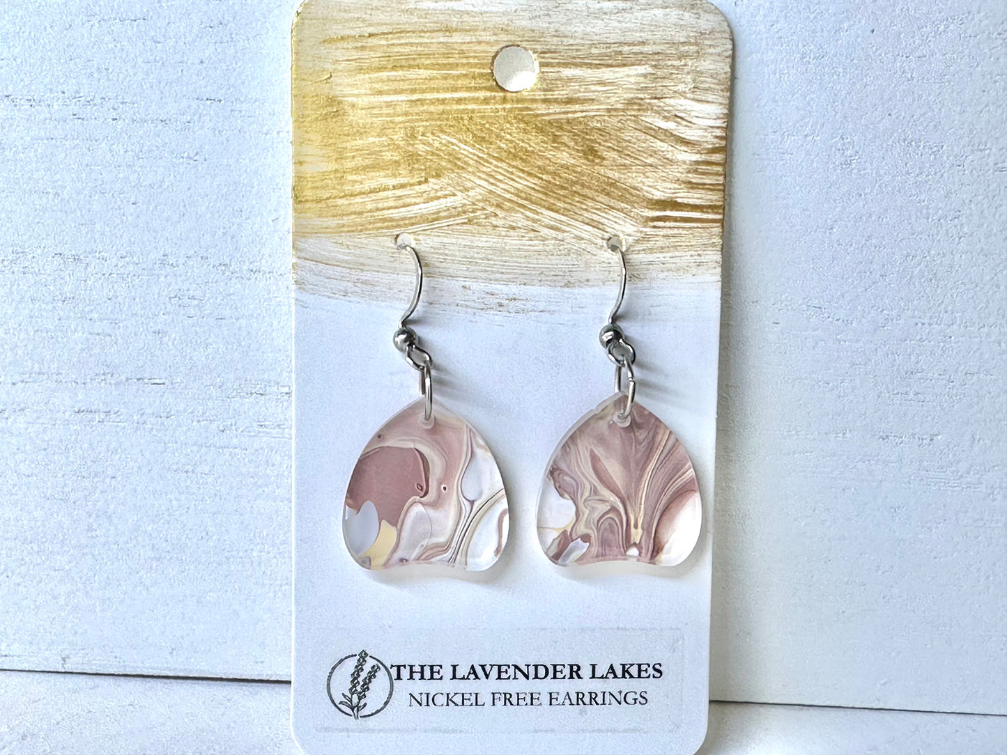 Acrylic & Wood Stainless Steel Earrings