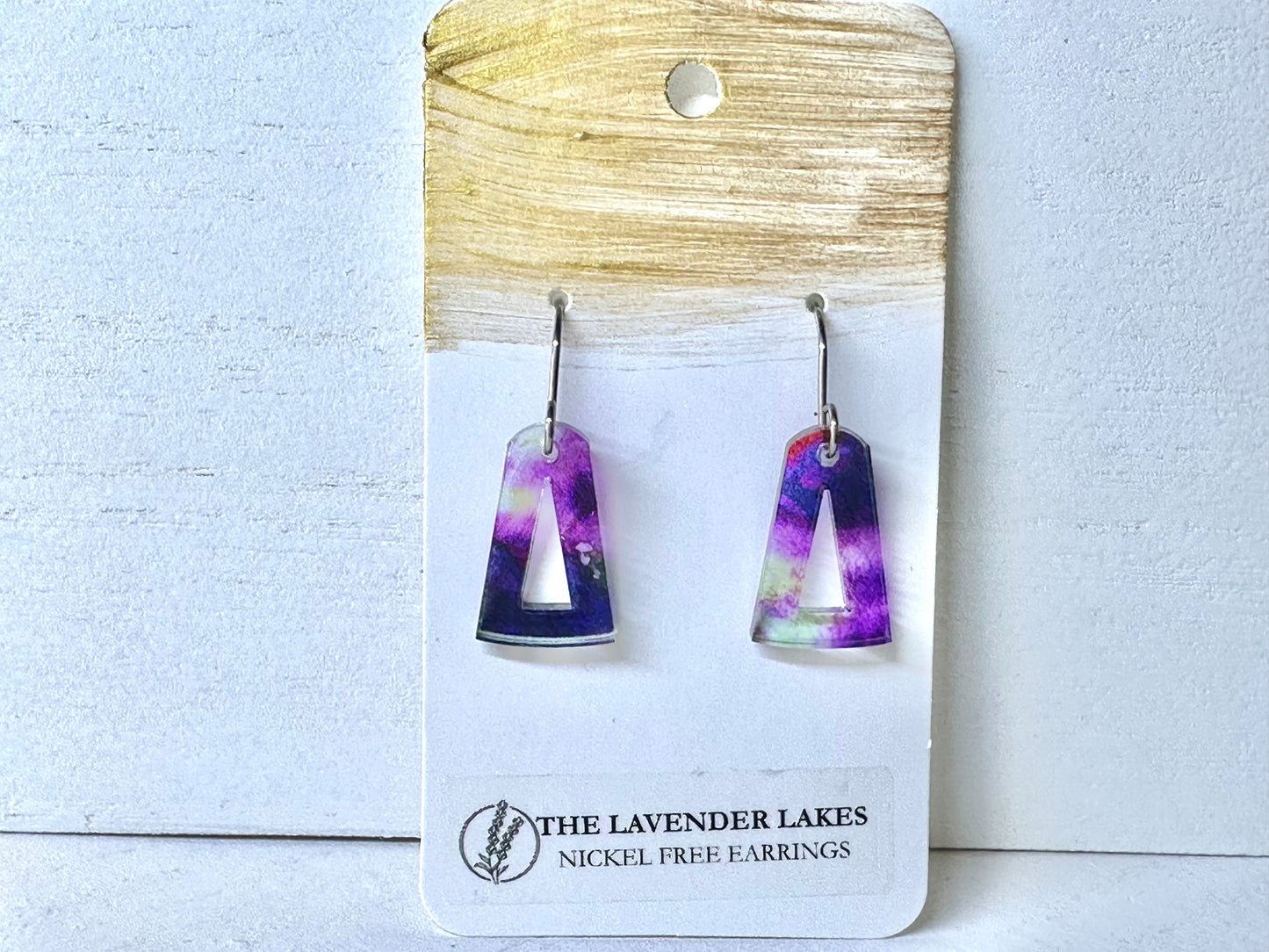 Acrylic & Wood Stainless Steel Earrings