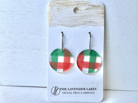 Acrylic & Wood Stainless Steel Earrings