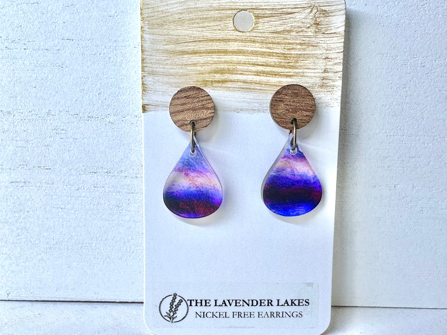 Acrylic & Wood Stainless Steel Earrings