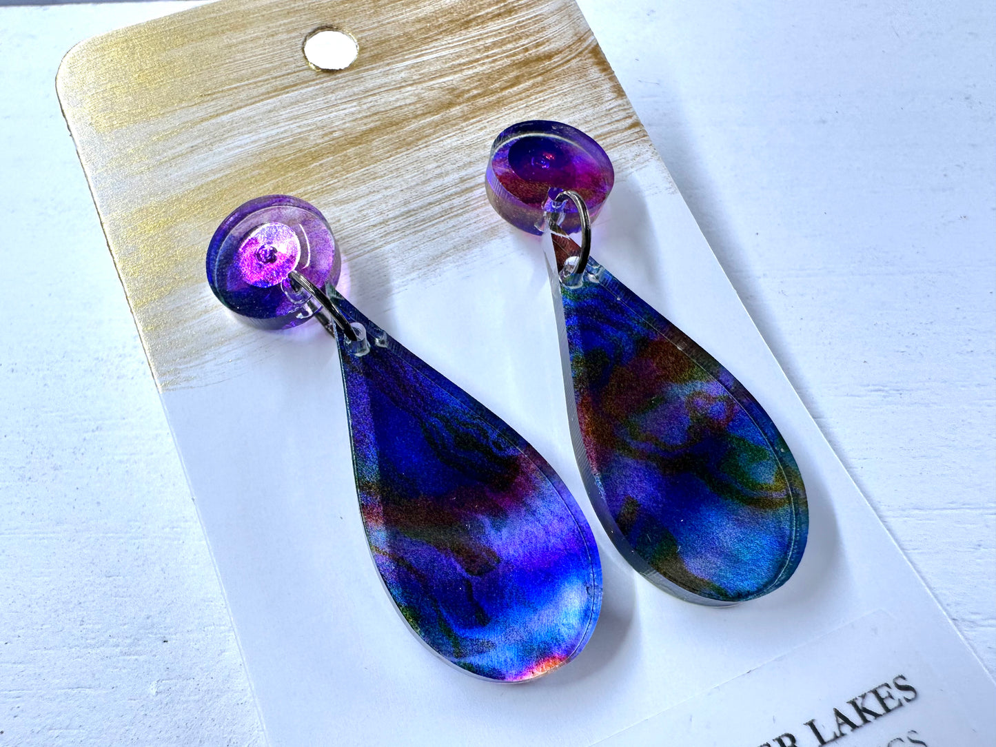 Acrylic & Wood Stainless Steel Earrings