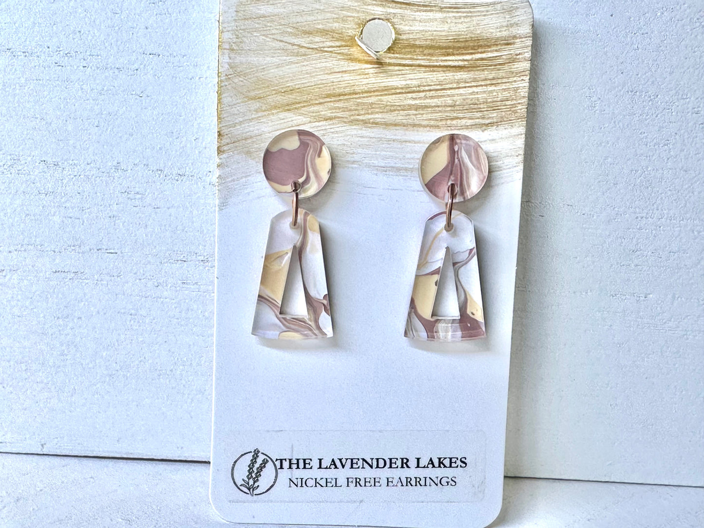 Acrylic & Wood Stainless Steel Earrings