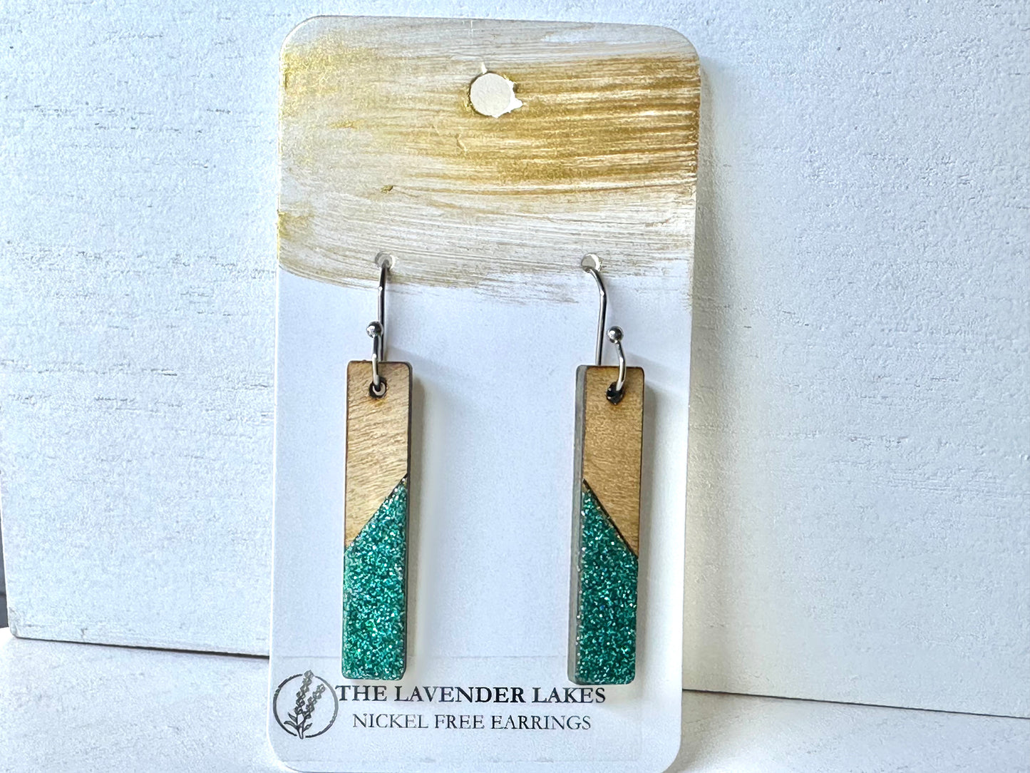 Acrylic & Wood Stainless Steel Earrings