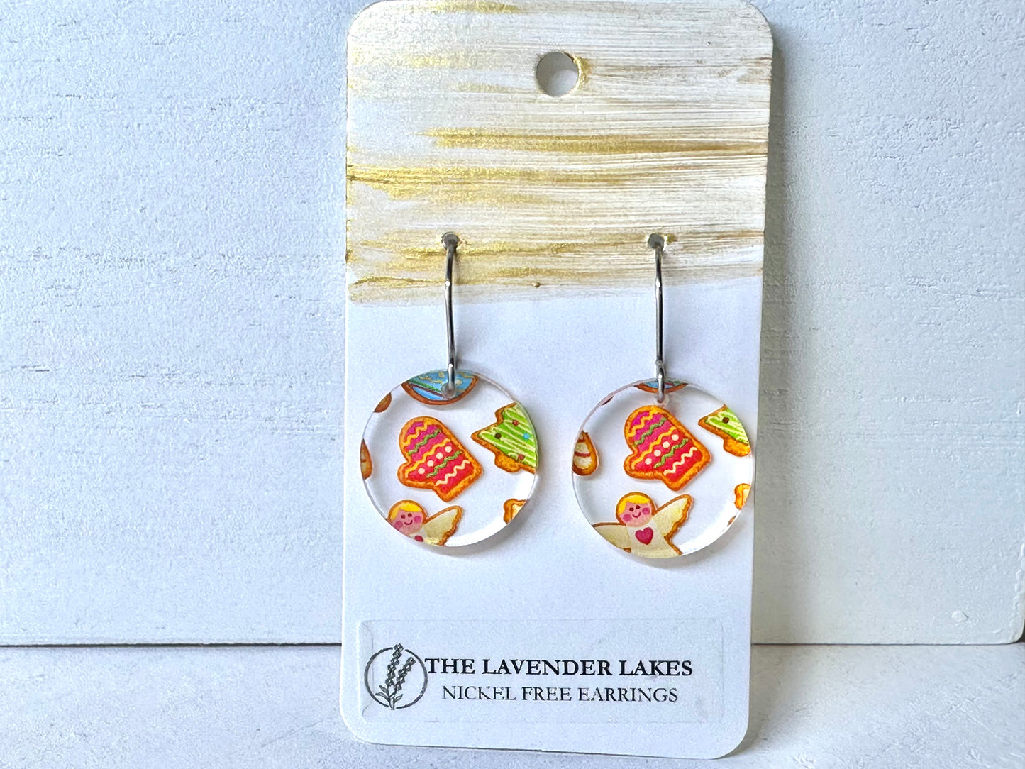 Acrylic & Wood Stainless Steel Earrings