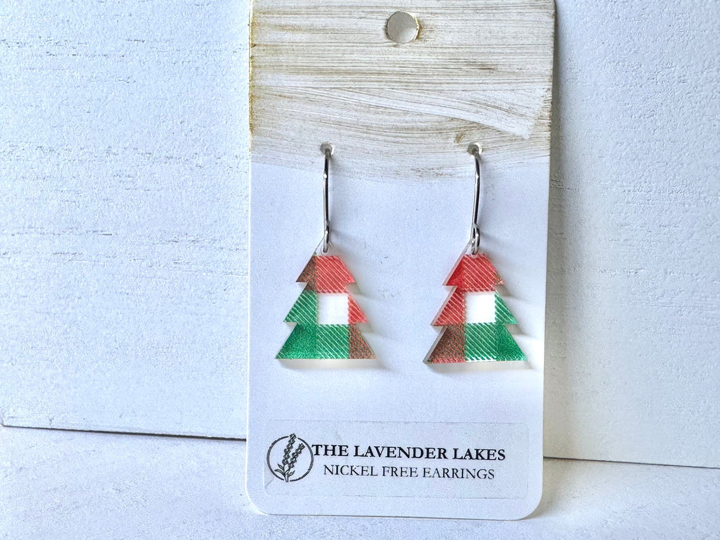 Acrylic & Wood Stainless Steel Earrings