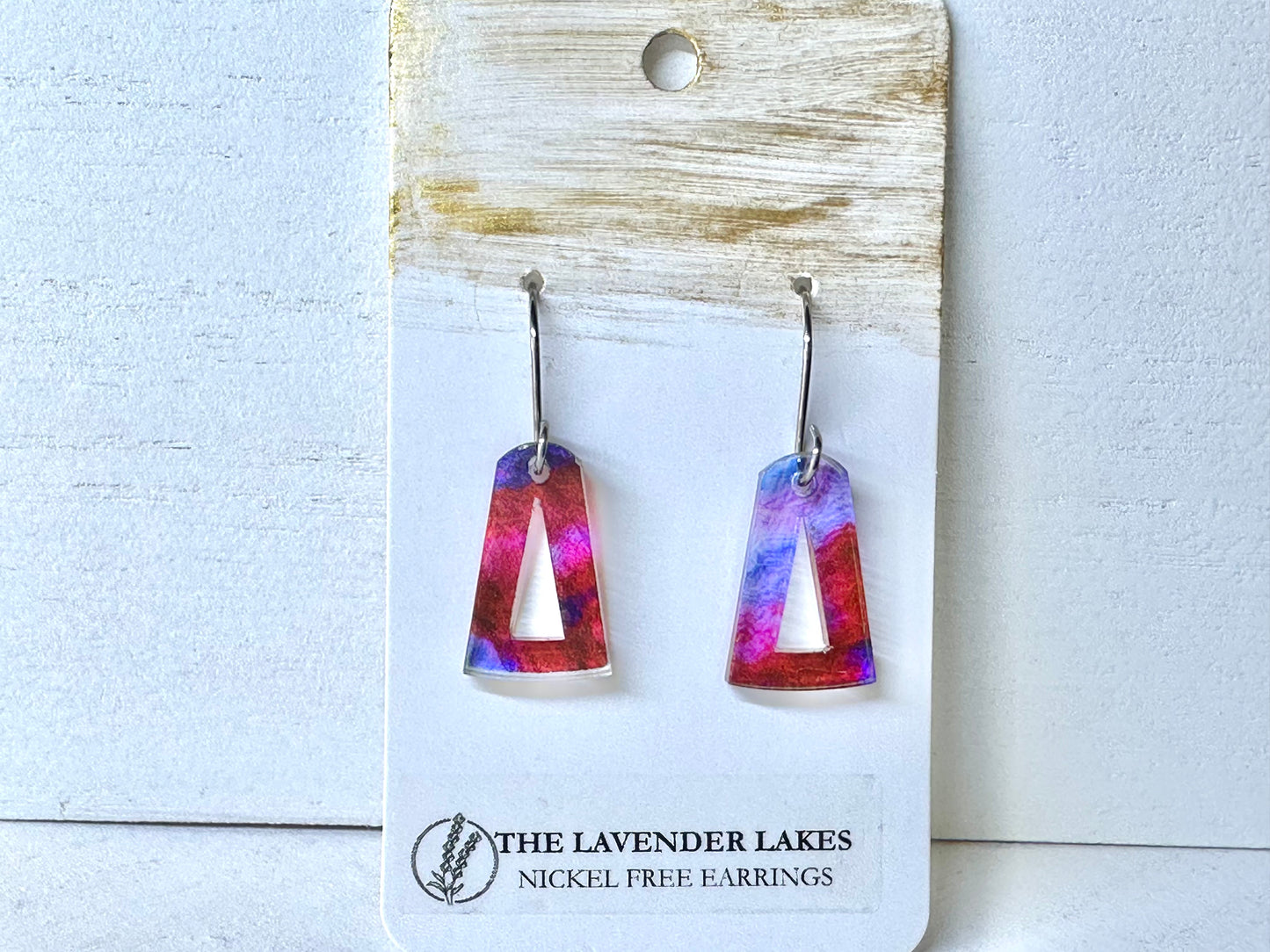 Acrylic & Wood Stainless Steel Earrings