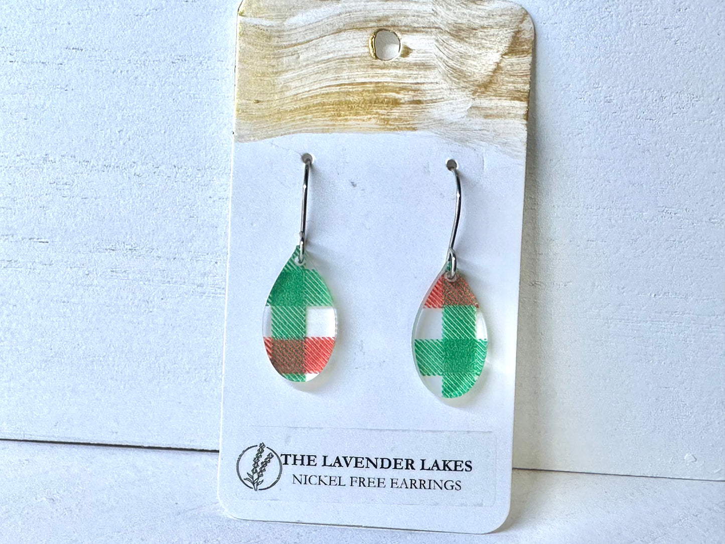 Acrylic & Wood Stainless Steel Earrings