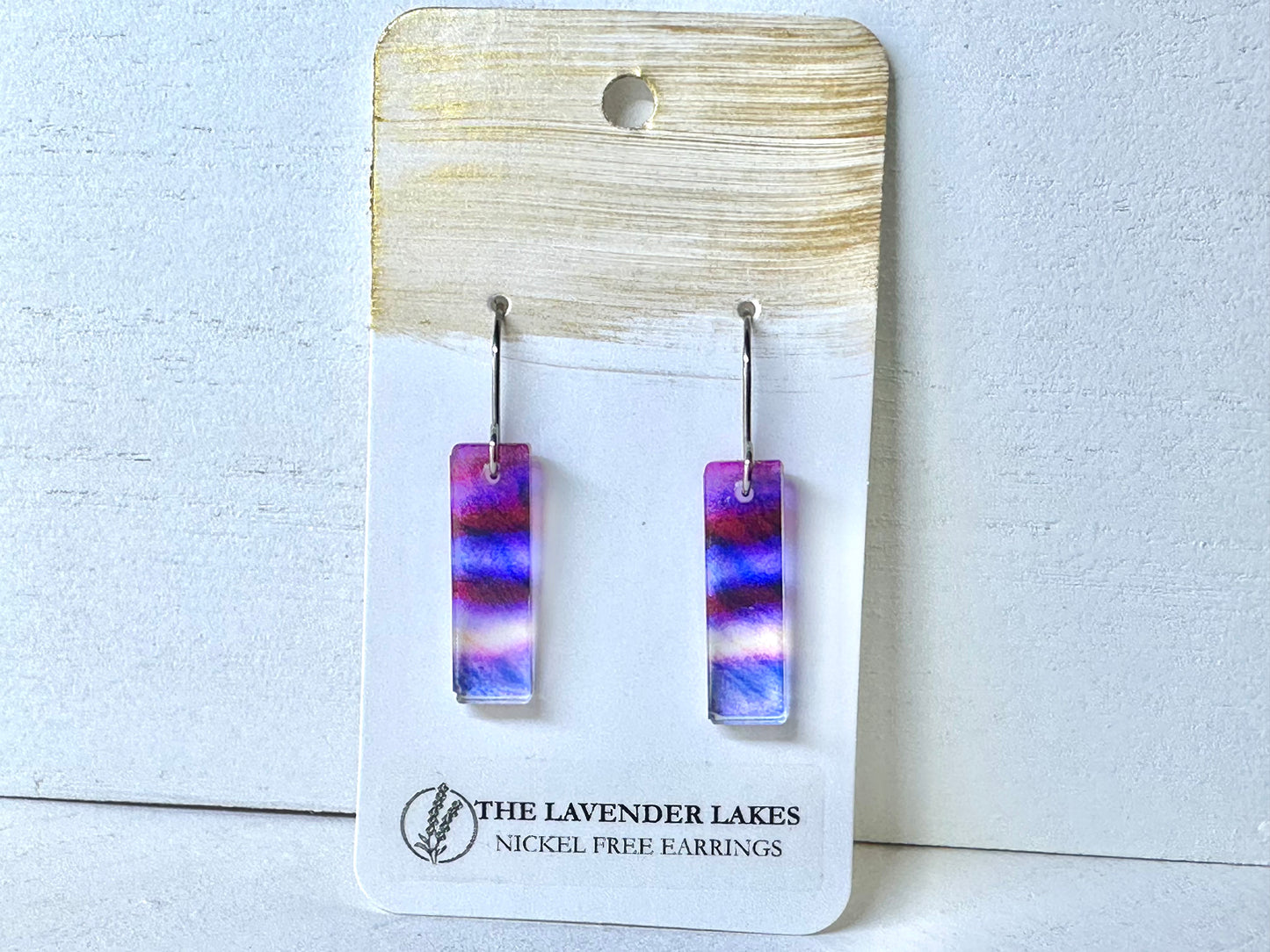 Acrylic & Wood Stainless Steel Earrings