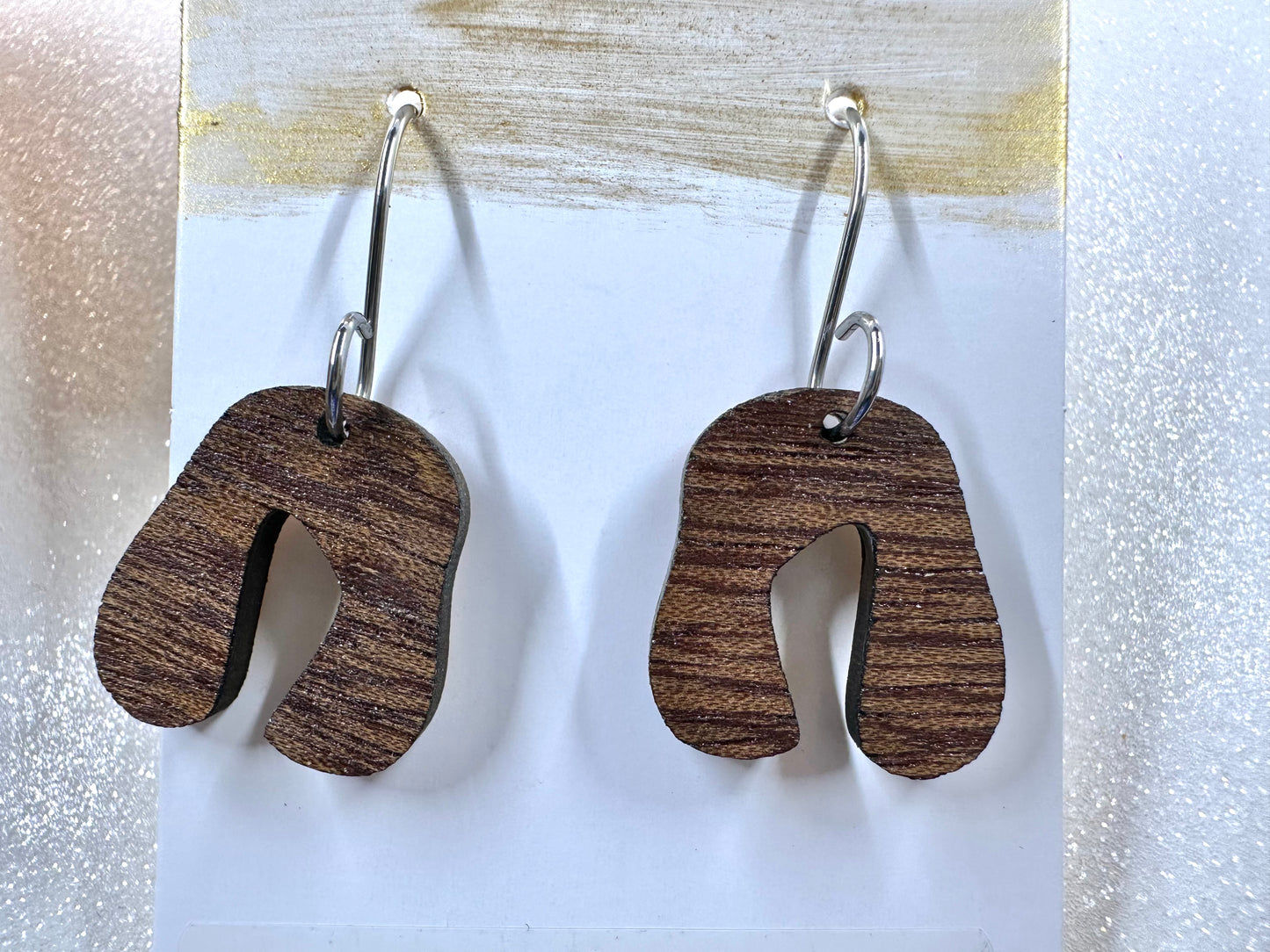 Acrylic & Wood Stainless Steel Earrings