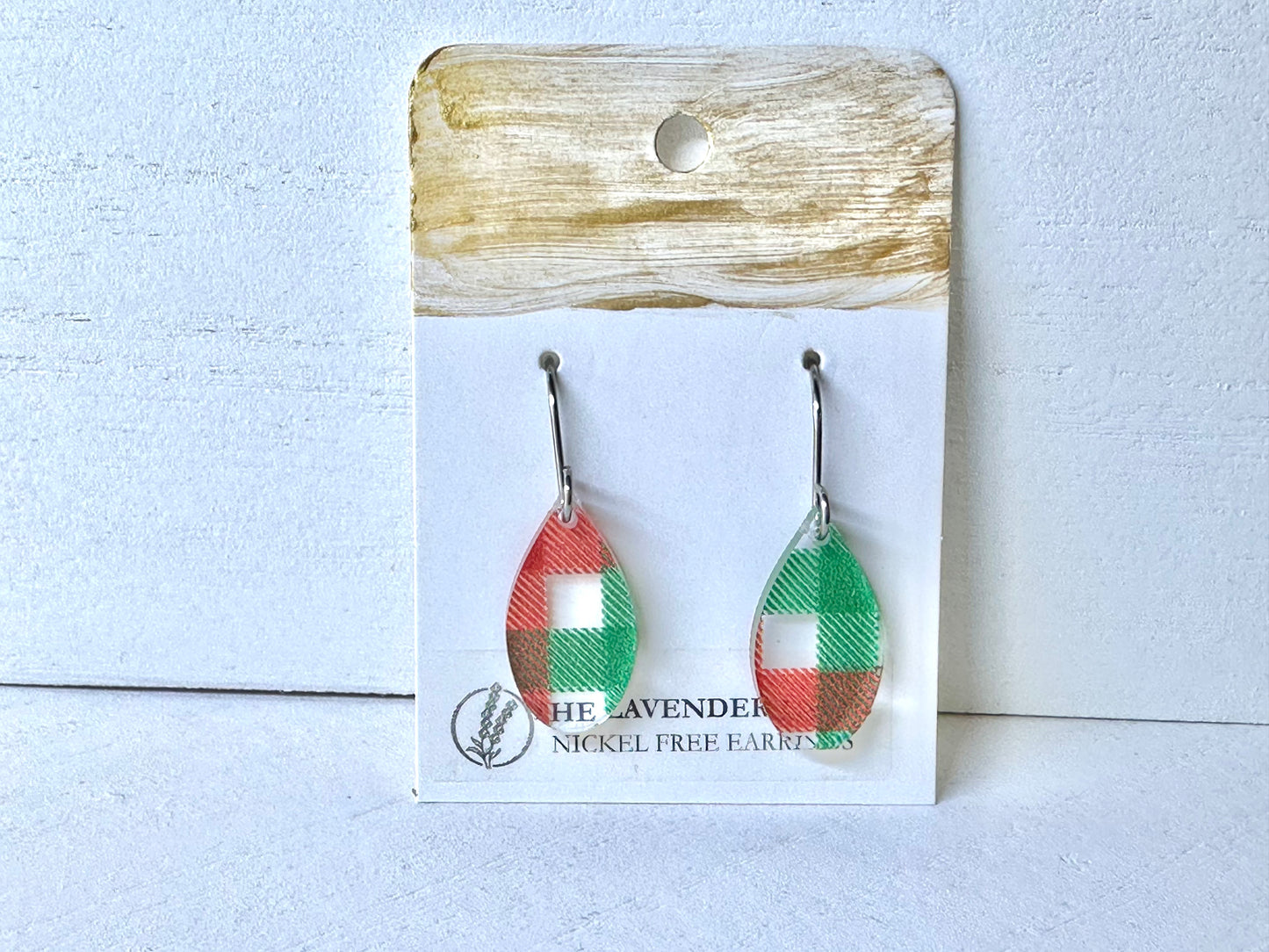 Acrylic & Wood Stainless Steel Earrings