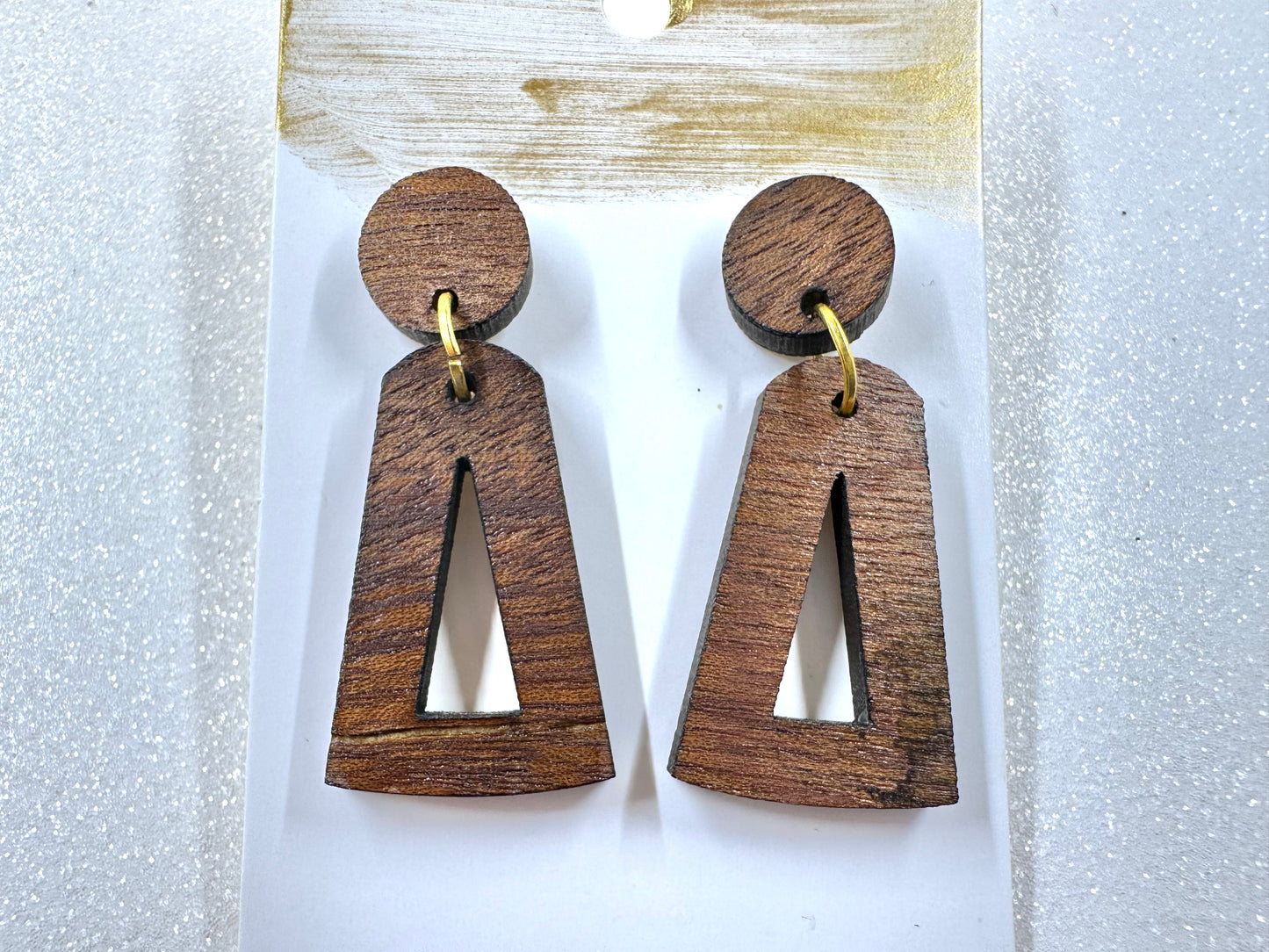 Acrylic & Wood Stainless Steel Earrings