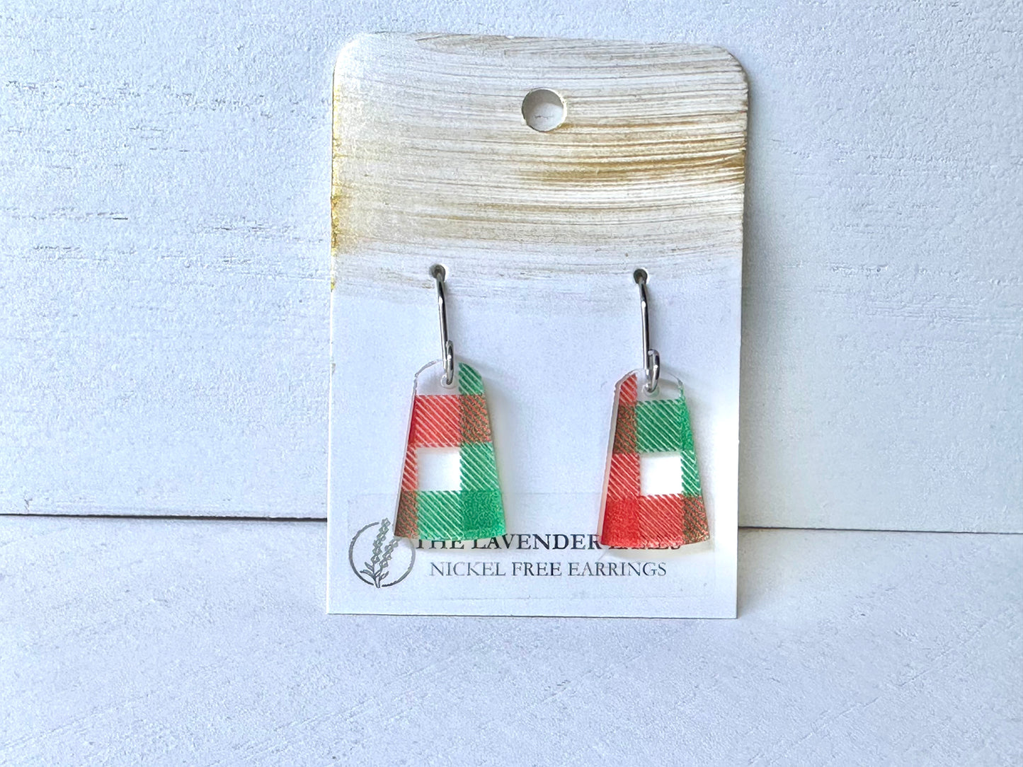 Acrylic & Wood Stainless Steel Earrings