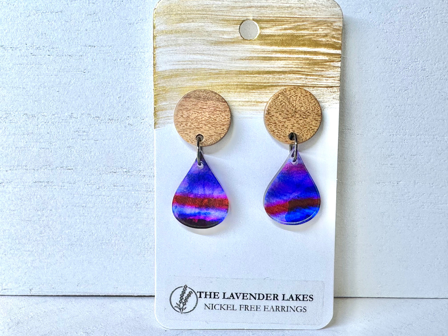 Acrylic & Wood Stainless Steel Earrings