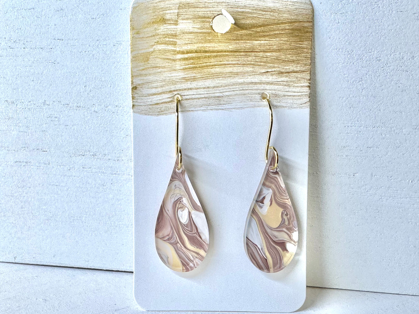 Acrylic & Wood Stainless Steel Earrings