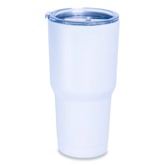 Single Sided Engraved 30oz White Tumbler